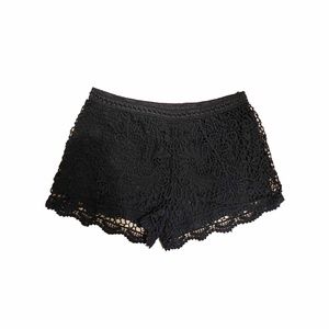 Black Crochet Shorts